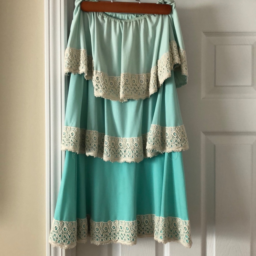 Ombré teal Judith March strapless dress